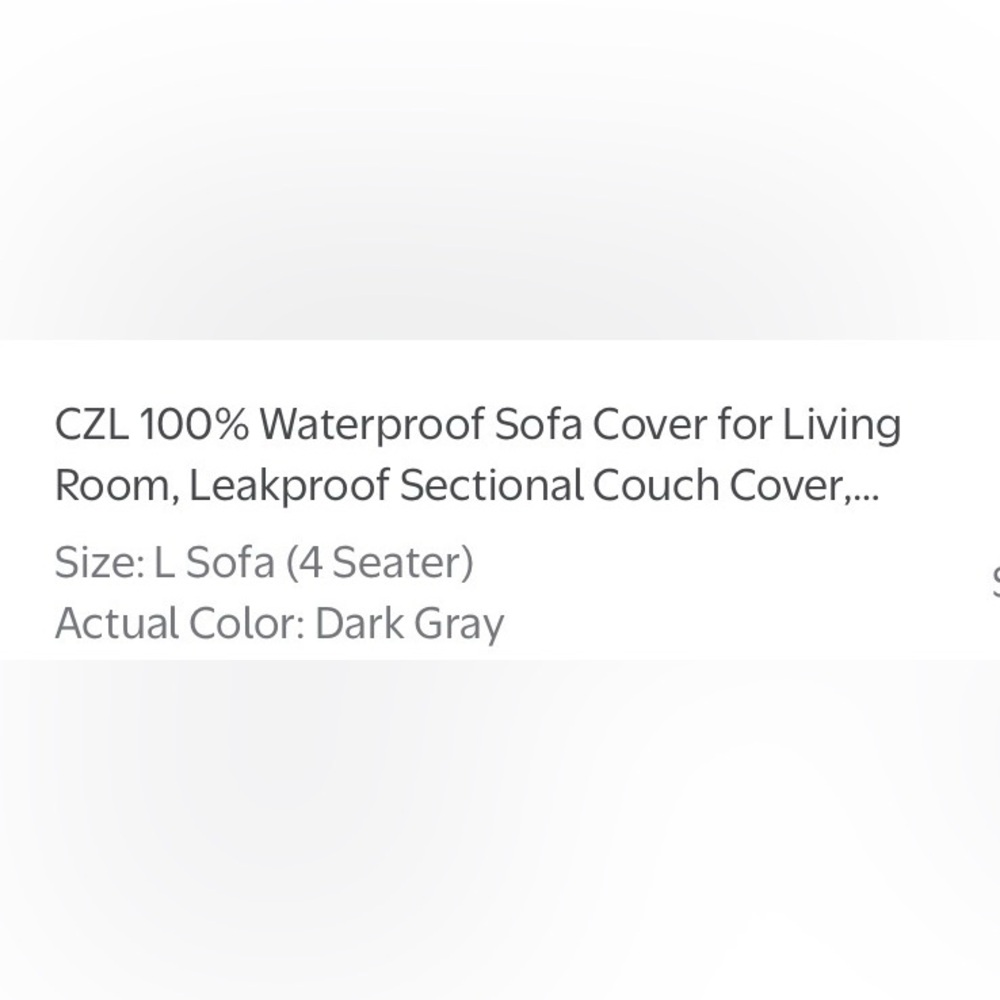 SET OF 2- EX Large -Waterproof Gray Sofa Cover - Picture 6 of 8